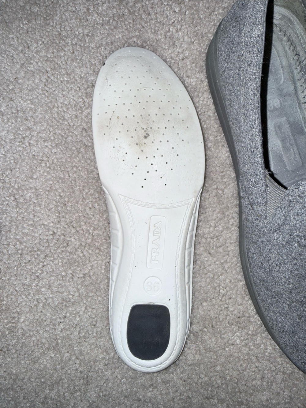 Prada Ardesia Wool Slip On Sneakers Size 5.5-6/36 - Picture 3 of 10